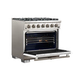 FORNO Capriasca 36" 5.36 cu. ft. Gas Range with 6 Italian Burners in White, FFSGS6260-36WHT