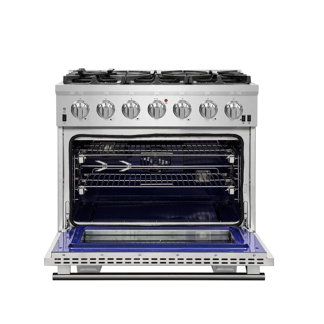 FORNO Capriasca 36" 5.36 cu. ft. Gas Range with 6 Italian Burners in Stainless Steel, FFSGS6260-36