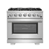 FORNO Capriasca 36" 5.36 cu. ft. Gas Range with 6 Italian Burners in Stainless Steel, FFSGS6260-36