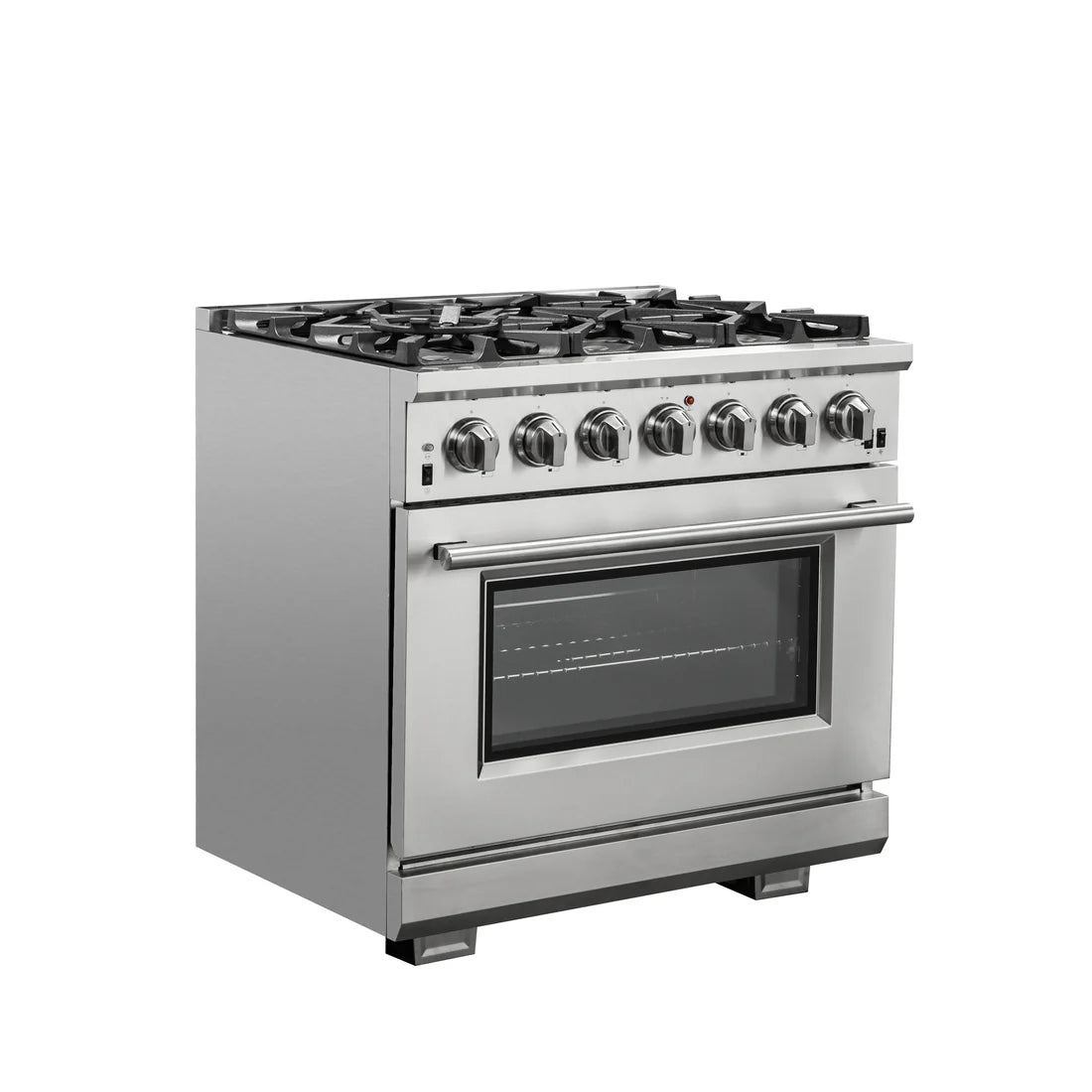 FORNO Capriasca 36" 5.36 cu. ft. Gas Range with 6 Italian Burners in Stainless Steel, FFSGS6260-36