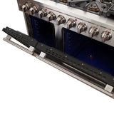 FORNO Capriasca 48″ 6.58 cu. ft. Gas Range with 8 Italian Burners in Black, FFSGS6260-48BLK