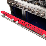 FORNO Capriasca 48″ 6.58 cu. ft. Gas Range with 8 Italian Burners in Red, FFSGS6260-48RED