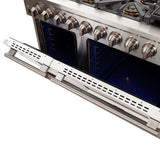 FORNO Capriasca 48″ 6.58 cu. ft. Gas Range with 8 Italian Burners in White, FFSGS6260-48WHT