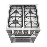 FORNO Breno 24" 2.3 cu. ft. Freestanding Gas Range with 4 Sealed Burners in Stainless Steel, FFSGS6272-24