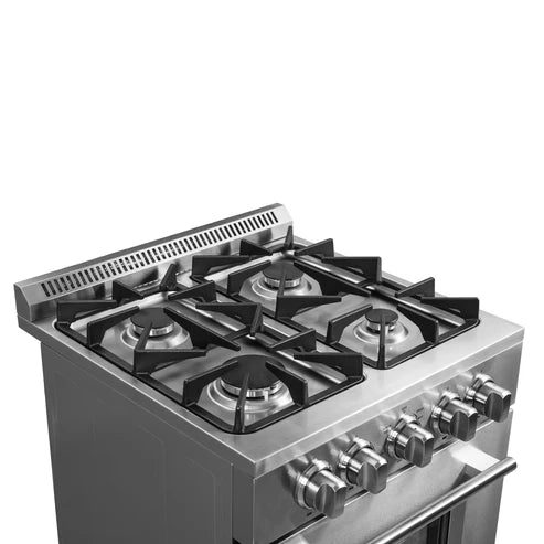 FORNO Breno 24" 2.3 cu. ft. Freestanding Gas Range with 4 Sealed Burners in Stainless Steel, FFSGS6272-24