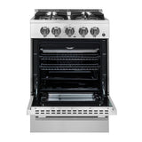 FORNO Breno 24" 2.3 cu. ft. Freestanding Gas Range with 4 Sealed Burners in Stainless Steel, FFSGS6272-24