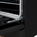 FORNO Antico 36" 4.5 cu. ft. Gas Range with 6 Sealed Burners in Black with Antique Brass Accents, FFSGS6219-36BLK