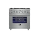 FORNO Massimo 36" 5.36 cu. ft. Freestanding Gas Range with 6 Burners, FFSGS6239-36
