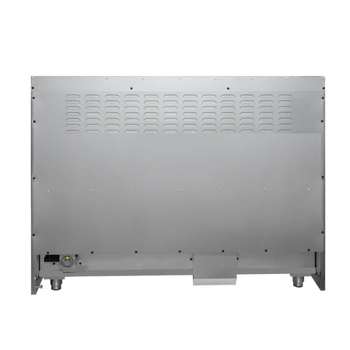 FORNO Galiano 48" 6.58 cu. ft. Gas Range with 8 Sealed Burners and Griddle in Black with Antique Brass Accents, FFSGS6244-48BLK