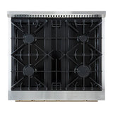 FORNO Marco 30" 4.32 cu.ft. Gas Range with 4 Burners and Temperature Gauge in White with Antique Brass Accents, FFSGS6277-30WHT