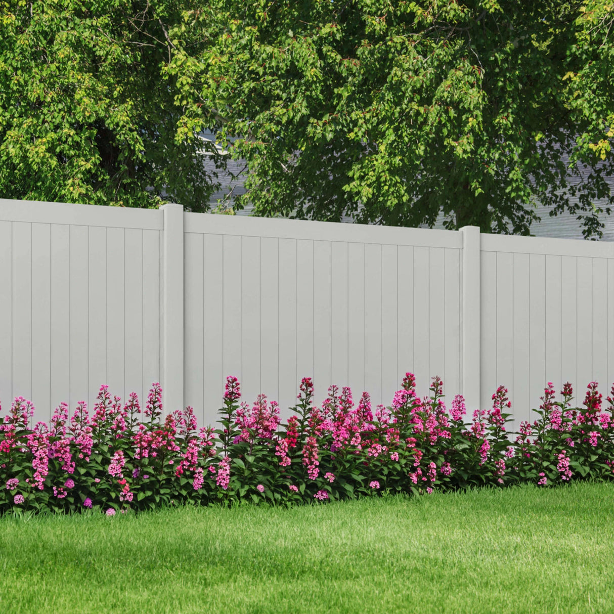 Aleko 8’ x 6’ Vinyl Privacy Fence - Gray - Denver Series
