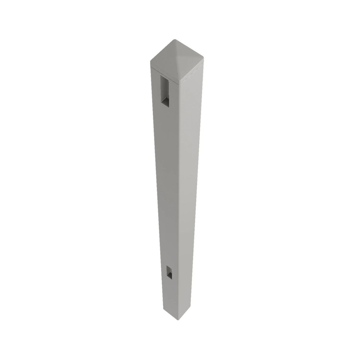 Aleko 5 in. x 5 in. x 8 ft. Vinyl Fence Line Post for 2-Rail Fencing – Gray