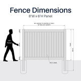 Aleko 8’ x 6’ Vinyl Privacy Fence - Gray - Denver Series