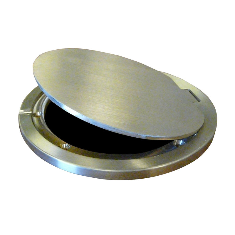 Bison Hinged Brass Floor Socket Cover Plate Only