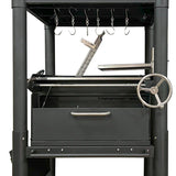 Gaucho Grill with Firebox Argentine Style All in Black with 6 Distinct Grilling Areas Tagwood BBQ02SIB - PRE-ORDER