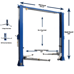 TP10KAC-DX 10,000lb 2 Post Car Lift - ALI Certified