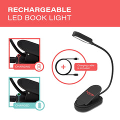 Amber and White Clip-On Book Light