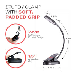 Hooga Amber & Red Clip-On Book Light