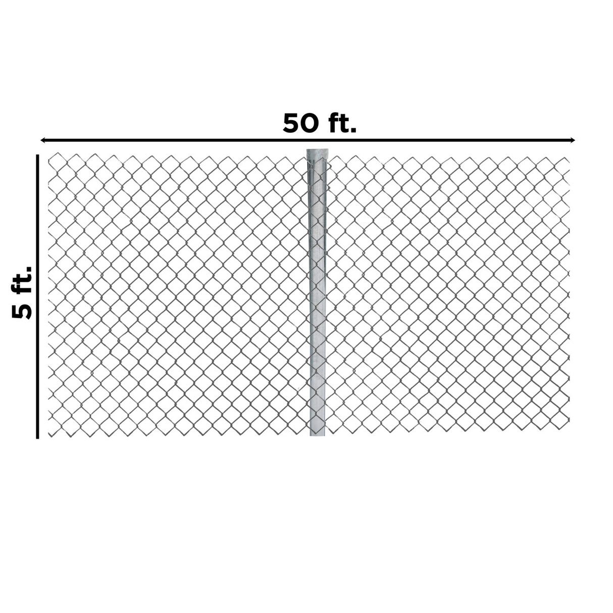 Aleko Galvanized Steel Chain Link Fence - Complete Kit - 5 x 50 Feet - 11.5 AW Gauge
