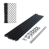 Aleko Galvanized Steel Chain Link Fence Kit – 6x50 ft. – 7 Gauge – Black