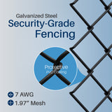 Aleko Galvanized Steel Chain Link Fence Kit – 6x50 ft. – 7 Gauge – Black
