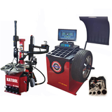Katool KT-T850 Tilt-Arm Wheel Clamp Tire Changer Machine with Wheel Balancer KT-B750 Combo