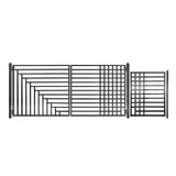 Aleko Steel Dual Swing Driveway Gate with Pedestrian Gate – Kyiv Style - 14 ft.