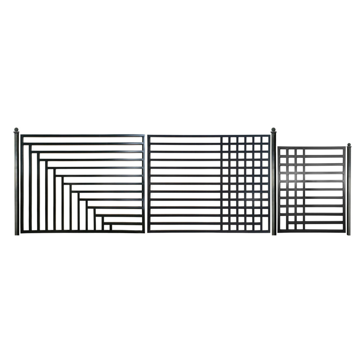 Aleko Steel Dual Swing Driveway Gate with Pedestrian Gate – Kyiv Style - 18 ft.