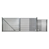 Aleko Steel Dual Swing Driveway Gate with Pedestrian Gate – Kyiv Style - 18 ft.