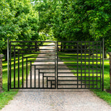 Aleko Steel Dual Swing Driveway Gate - Kyiv Style - 12 x 6 Feet