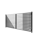 Aleko Steel Dual Swing Driveway Gate - Kyiv Style - 14 x 6 Feet