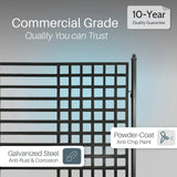 Aleko Steel Dual Swing Driveway Gate with Pedestrian Gate – Kyiv Style - 14 ft.