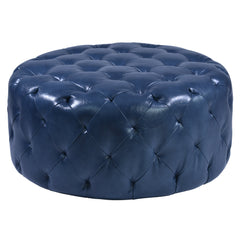 Victoria Plush Tufted Leather Ottoman - Stylish Accent Piece for Living Room & Bedroom Decor