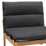 Arno Outdoor Modular Teak Wood Chair with Charcoal Olefin Cushion - Weather-Resistant Comfort!