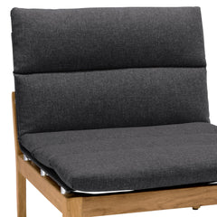 Arno Outdoor Modular Teak Wood Chair with Charcoal Olefin Cushion - Weather-Resistant Comfort!