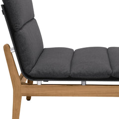 Arno Outdoor Modular Teak Wood Chair with Charcoal Olefin Cushion - Weather-Resistant Comfort!
