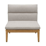 Arno Outdoor Modular Teak Wood Chair with Charcoal Olefin Cushion - Weather-Resistant Comfort!