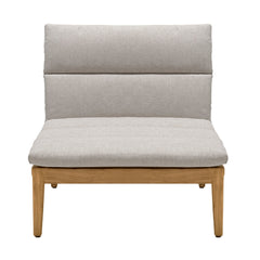 Arno Outdoor Modular Teak Wood Chair with Charcoal Olefin Cushion - Weather-Resistant Comfort!