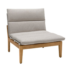 Arno Outdoor Modular Teak Wood Chair with Charcoal Olefin Cushion - Weather-Resistant Comfort!