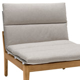 Arno Outdoor Modular Teak Wood Chair with Charcoal Olefin Cushion - Weather-Resistant Comfort!