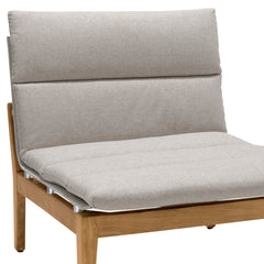 Arno Outdoor Modular Teak Wood Chair with Charcoal Olefin Cushion - Weather-Resistant Comfort!