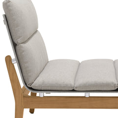Arno Outdoor Modular Teak Wood Chair with Charcoal Olefin Cushion - Weather-Resistant Comfort!