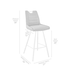 Arizona Modern Faux Leather Barstool with Footrest - Stylish Comfort for Your Home Decor!