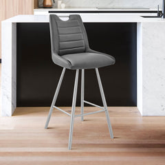 Arizona Modern Faux Leather Barstool with Footrest - Stylish Comfort for Your Home Decor!