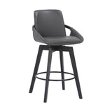 Baylor Swivel Barstool in Luxurious Faux Leather - Stylish & Durable Wood Frame for Modern Homes