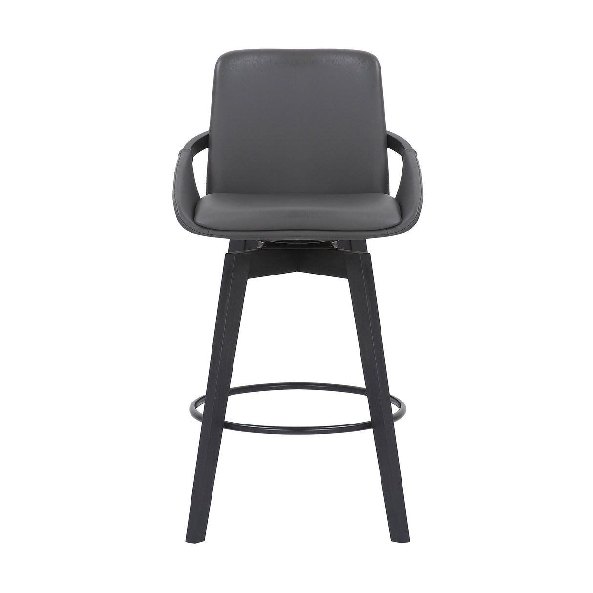 Baylor Swivel Barstool in Luxurious Faux Leather - Stylish & Durable Wood Frame for Modern Homes