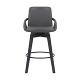 Baylor Swivel Barstool in Luxurious Faux Leather - Stylish & Durable Wood Frame for Modern Homes