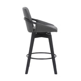 Baylor Swivel Barstool in Luxurious Faux Leather - Stylish & Durable Wood Frame for Modern Homes