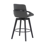 Baylor Swivel Barstool in Luxurious Faux Leather - Stylish & Durable Wood Frame for Modern Homes