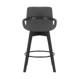 Baylor Swivel Barstool in Luxurious Faux Leather - Stylish & Durable Wood Frame for Modern Homes
